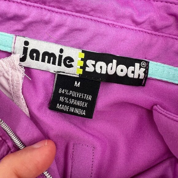 Jamie Sadock Womens Sleeveless Golf Shirt Purple & White Zigzag Design Size M - Picture 3 of 6